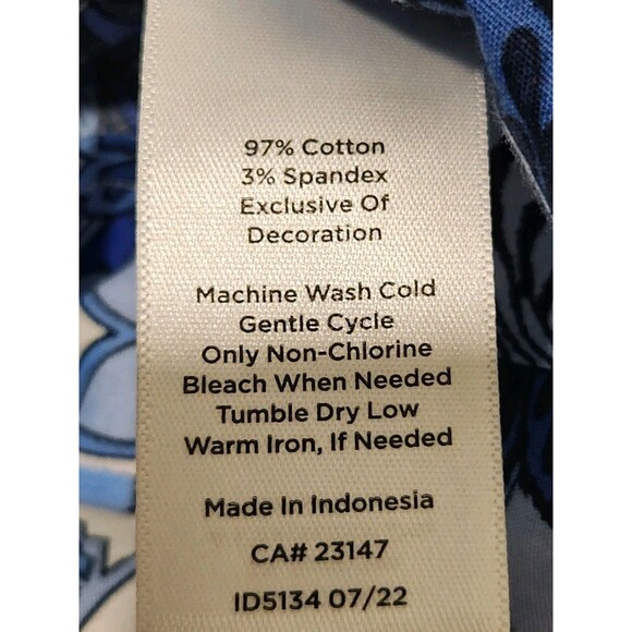 Talbots Blue Paisley Long Sleeve Button Shirt - Size 10 - Picture 9 of 11